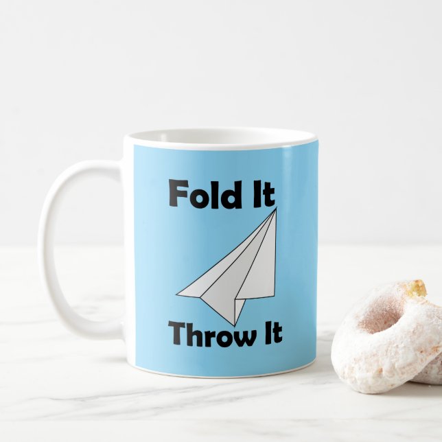 Paper Aeroplane Fold It Throw It  Coffee Mug (With Donut)
