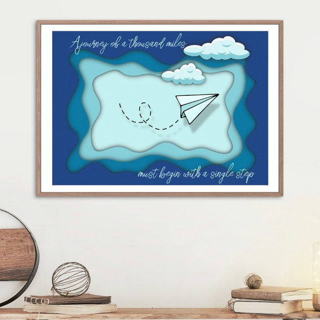 Paper aeroplane | Journey begin with a single step Poster (Creator Uploaded)