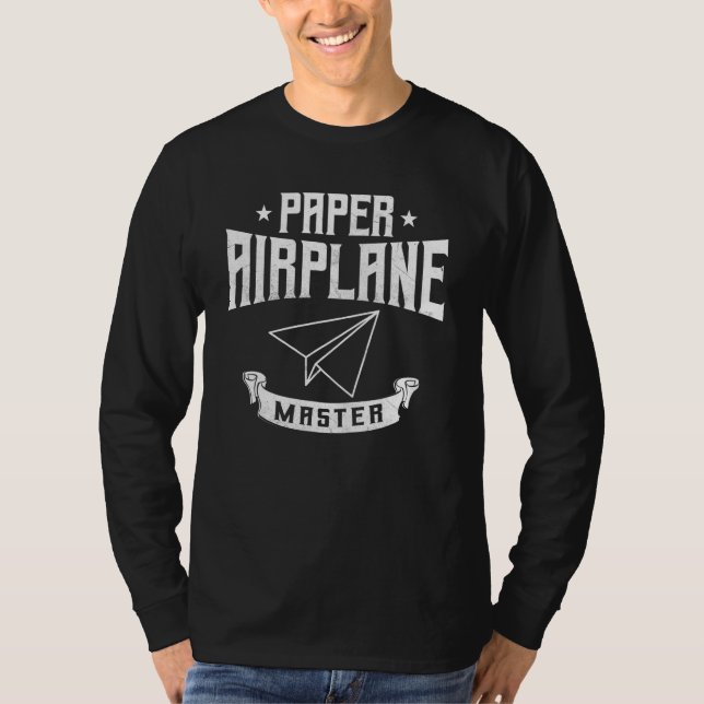 Paper Aeroplane Master  Paper Plane Flying T-Shirt (Front)