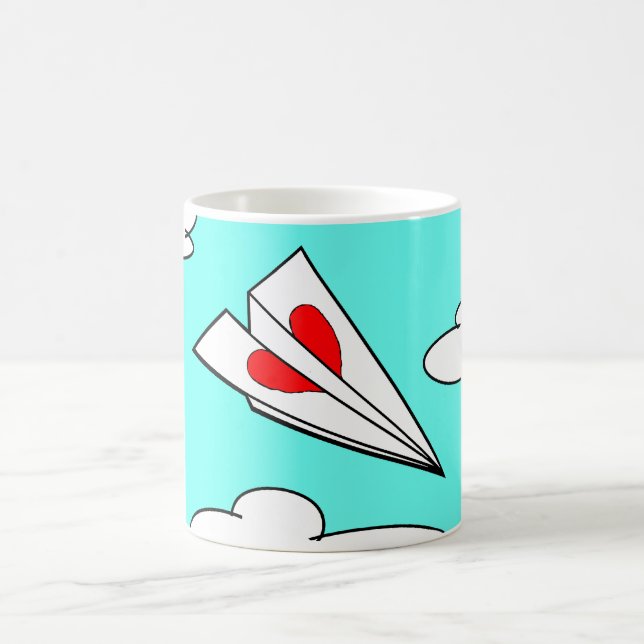 Paper Aeroplane with Heart Coffee Mug (Center)