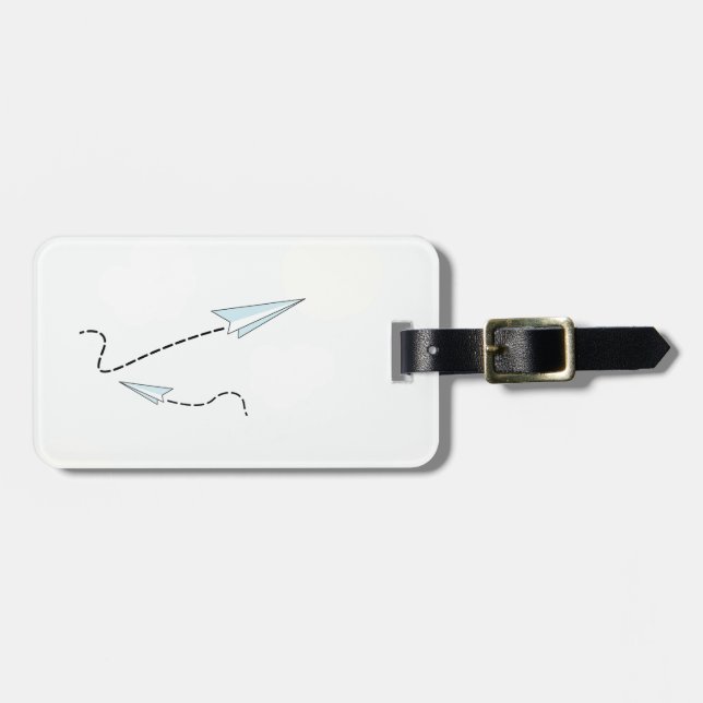 paper aeroplanes luggage tag (Front Horizontal)