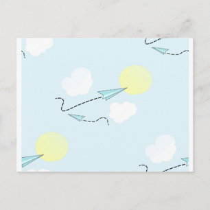 paper aeroplanes postcard