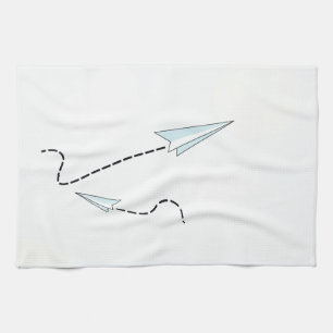 paper aeroplanes tea towel