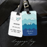 Paper airplane | Adventure begins  Luggage Tag<br><div class="desc">Luggage Tag with paper airplane and quote (you can edit or replace with the NAME or delete it). Every great adventure begins with the first step. This artwork was inspired by my love of travel and adventure, which is what makes our lives brighter, more diverse, and we become happier. Do...</div>