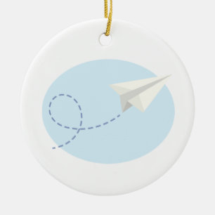 Paper Airplane Ceramic Tree Decoration