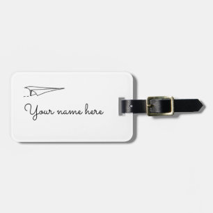 paper airplane luggage tag