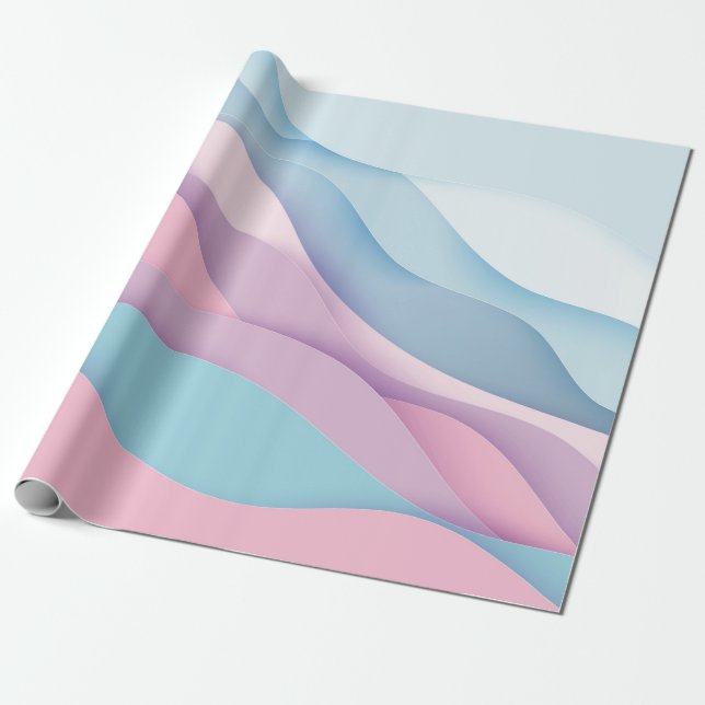 Paper art cartoon abstract waves. Paper carve back (Unrolled)