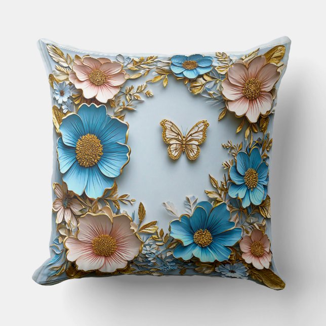 Paper art flowers cushion (Front)