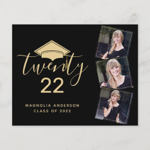 PAPER Black Gold Graduation Invitation