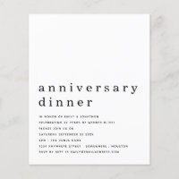 PAPER | Black White Anniversary Dinner Invite