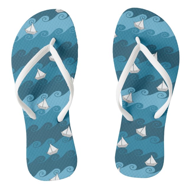 Paper Boats Pattern Jandals (Footbed)