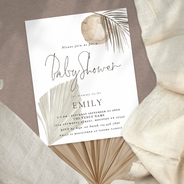 PAPER Boho Pampas Grass Girl or Boy Baby Shower (Creator Uploaded)