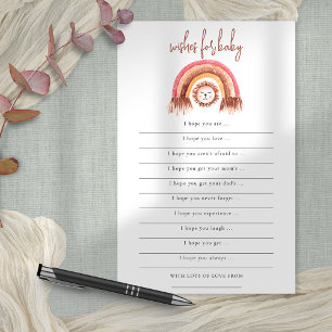 PAPER Boho Rainbow Lion Wishes for Baby Shower
