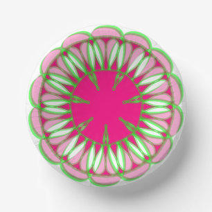 paper bowl bright pink and green plate