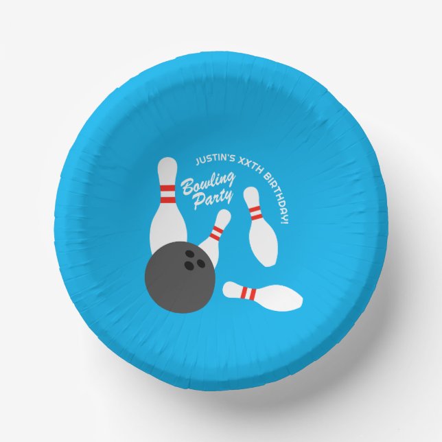 Paper bowls for kid's bowling Birthday party Paper Plate (Front)