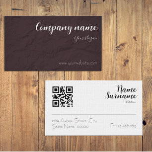 Paper Cafe Tea Bakerie brown QR Business Card