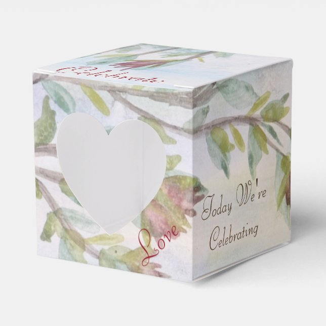 Paper Celebration Heart Box for Cupcakes (Front Side)