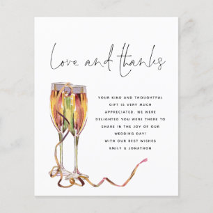 PAPER Champagne Script Photo Wedding Thank You