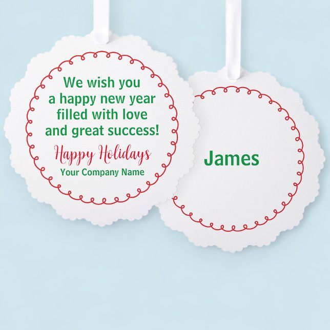 Paper Christmas Ornament Holiday Card for Business (MISOOK Paper Christmas Ornament with Name)