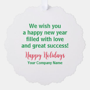 Paper Christmas Ornament Holiday Card for Business