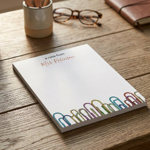 Paper Clip Customisable Teacher Appreciation Notepad