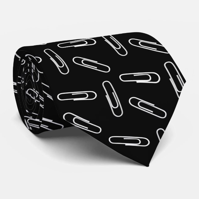 Paper Clips on Black Tie (Rolled)