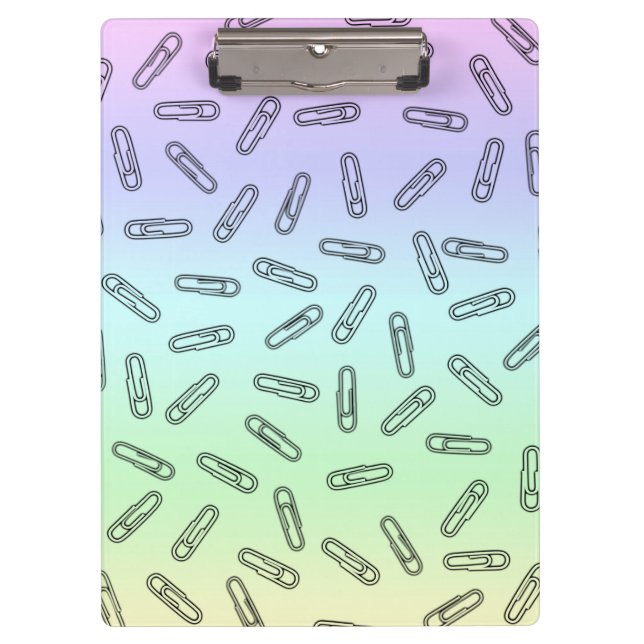 Paper Clips Over Rainbow Clipboard (Front)