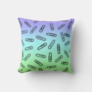 Paper Clips Over Rainbow Cushion