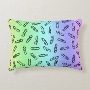 Paper Clips Over Rainbow Decorative Cushion