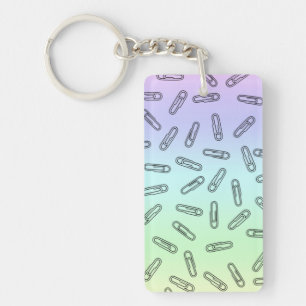 Paper Clips Over Rainbow Key Ring
