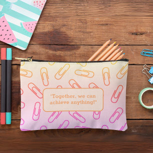 Paper clips pattern personalised Pencil case/bag Accessory Pouch