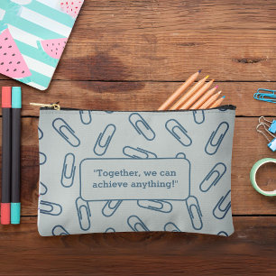 Paper clips pattern personalised Pencil case/bag Accessory Pouch