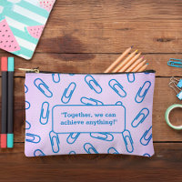Paper clips pattern personalised  Pencil case/bag 