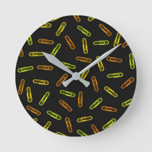 Paper Clips Round Clock