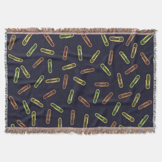 Paper Clips Throw Blanket (Front)