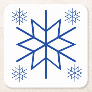 Paper Coaster - Blue Snowflakes