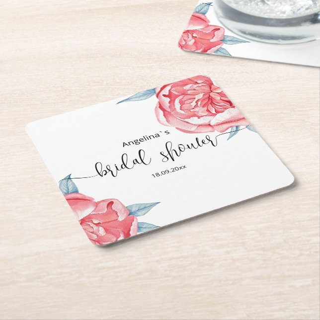 Paper Coaster  bridal shower  (Angled)