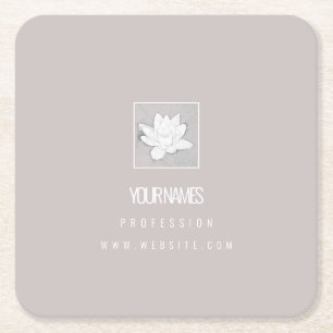 PAPER COASTER BUSINESS CARD : LOTUS : PINK + BLACK