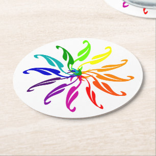 Paper Coaster - Colour Wheel Leaves