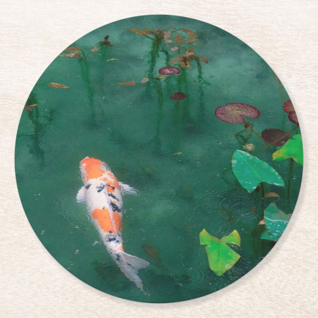 PAPER COASTER : JAPANESE WOODBLOCK : KOI (Front)