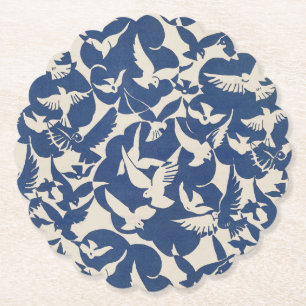 PAPER COASTER : PIGEONS IN WHITE + BLUE : 1928