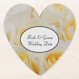 Paper Coaster Roses Bride Groom Date