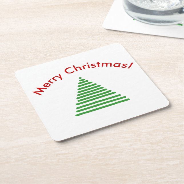 Paper Coaster - Stylised Tree with Curved Text (Angled)