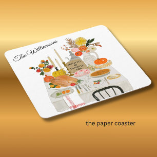 PAPER COASTER THANKSGIVING TABLE PERSONALIZED