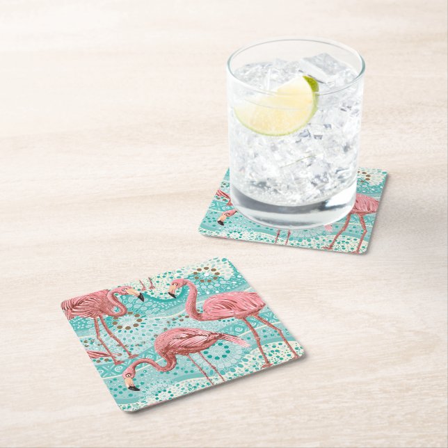 Paper Coasters Flamingo Print (Insitu)