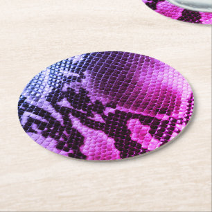 Paper Coasters-Snake Skin Round Paper Coaster