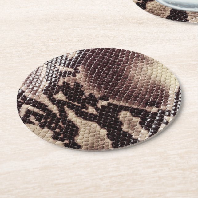 Paper Coasters-Snake Skin Round Paper Coaster (Angled)