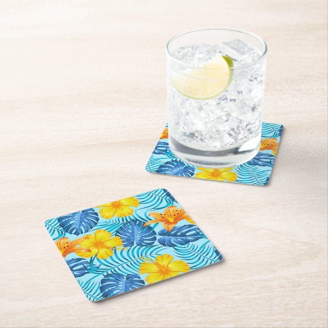 Paper Coasters Tropical Palms Print (Insitu)