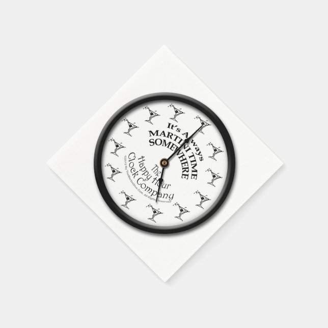 PAPER COCKTAIL NAPKINS - ALWAYS MARTINI TIME (Corner)