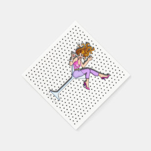 PAPER COCKTAIL NAPKINS - GIRL IN A MARTINI GLASS 1